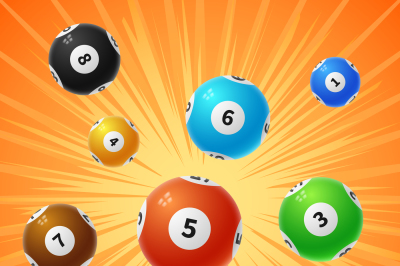 Bingo lottery balls 3d gambling vector background