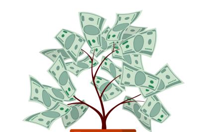 Money tree, business banking, abundance vector concept