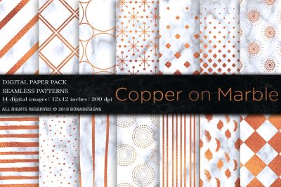 Copper Marble Digital Paper