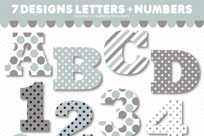 Alphabet clipart and numbers clipart, AL-155