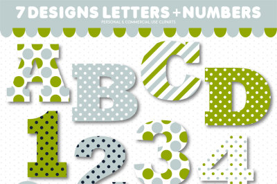 Alphabet clipart and numbers clipart, AL-163