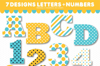 Alphabet clipart and numbers clipart, AL-165