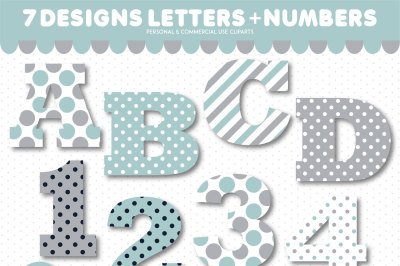 Alphabet clipart and numbers clipart, AL-167