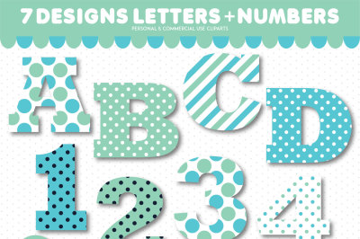 Alphabet clipart and numbers clipart, AL-171