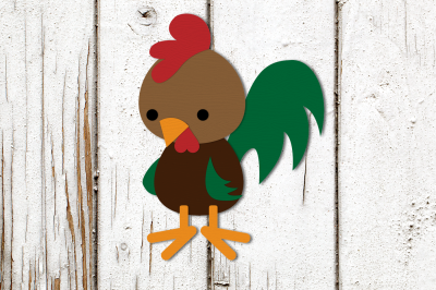 Rooster Chicken and Chick | SVG | PNG | DXF