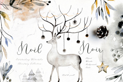 Noel Noir - Watercolor Christmas  Set