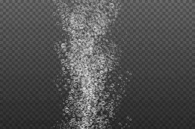 Soluble drug with fizzy trace isolated on transparent background vecto