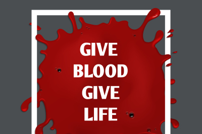 Donate blood vector motivation medical poster