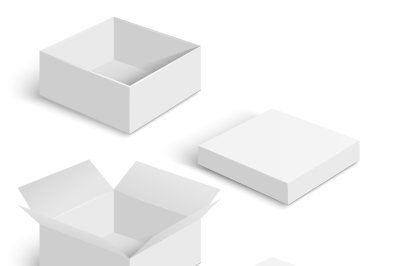 White square box vector templates set