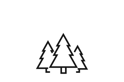 Forest symbol or evergreen trees vector icon