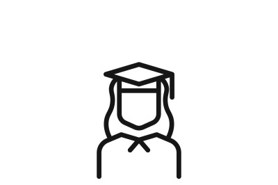 Graduation line vector icon