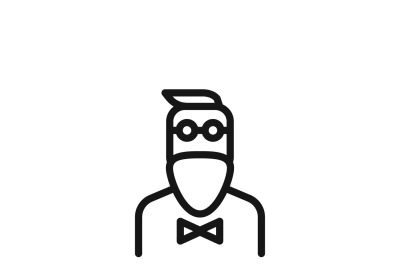 Hipster man fashion vector icon