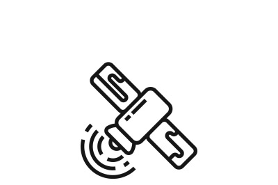 Satellite line sign or broadcasting linear vector icon