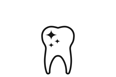 Tooth care and dental cleaning vector icon