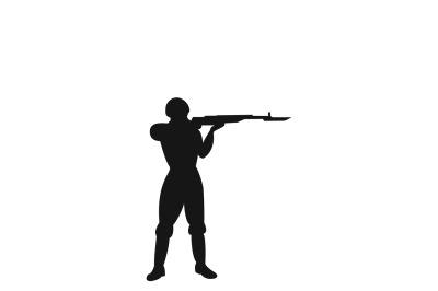 Army soldier silhouette vector icon