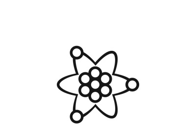 Atom or nuclear core structure vector icon