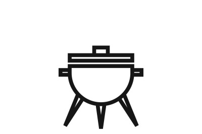 BBQ symbol or meal cooking grill vector icon