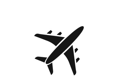 Black air plane silhouette vector icon