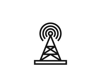 Broadcasting tower or broadcast station vector icon