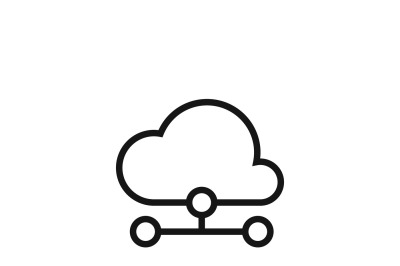 Cloud computer technology vector icon