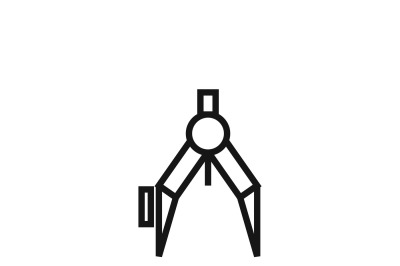 Compass or architect compasses vector icon