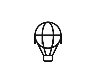 Hot air balloon line vector icon