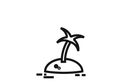 Island with palm tree travel vector icon