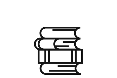 Linear books stack for study and library vector icon