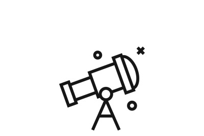 Telescope or astronomy sky looking vector icon