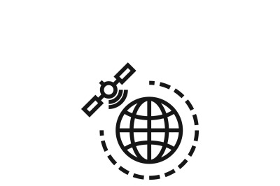 World gps satellite vector icon