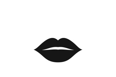 Female lips kiss print vector icon