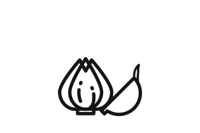 Garlic bulb or allium plant vector icon