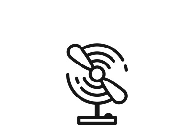 Portable electric fan line vector icon