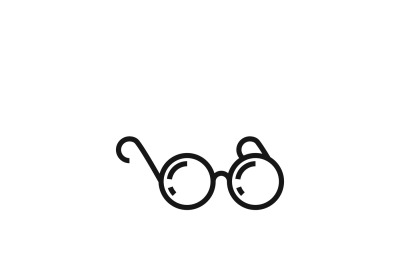 Round eyeglasses or black glasses vector icon