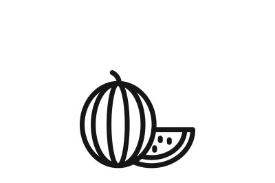 Watermelon linear vector icon