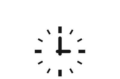 Clock sign or round time vector icon