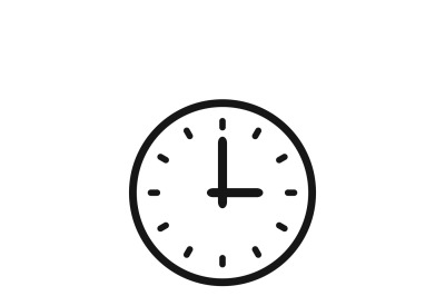 Clock sign or simple time vector icon