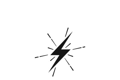 Lightning thunderbolt sign or strike electric bolt vector icon