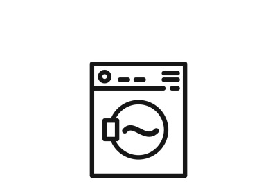 Washing machine sign or laundry rotating washer vector icon