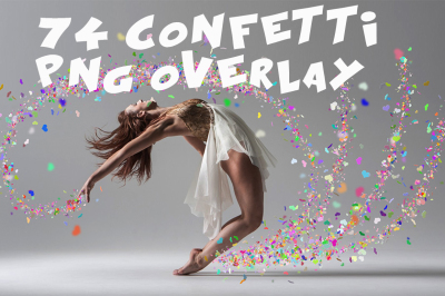 74 confetti Photo Overlays in PNG, Photography