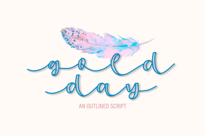 Gold Day - An Outlined Script Font