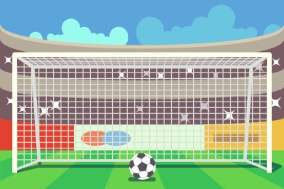 Vector soccer stadium and ball illustration