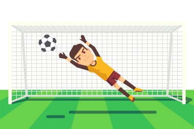 Soccer goalkeeper catching a ball illustration