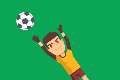 Soccer goalkeeper catching a ball illustration