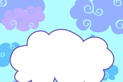 Vector daytime cartoon clouds frame