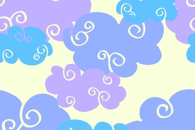 Vector cartoon clouds daytime seamless pattern