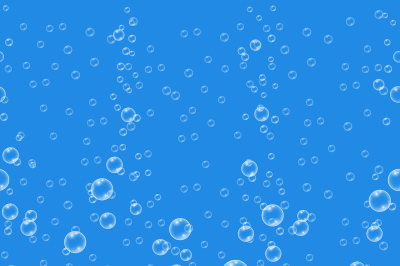 Blue vector realistic water bubbles seamless pattern