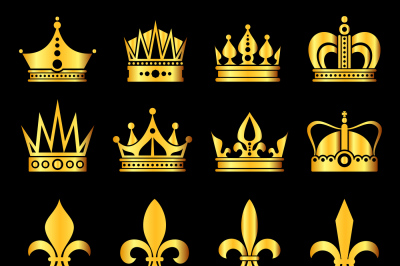 Crowns in gold black