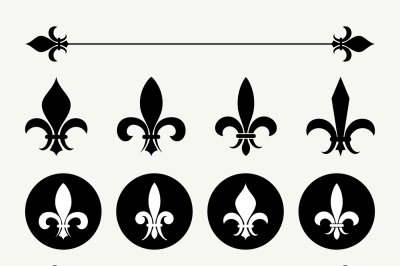 Set of fleur de lys design elements