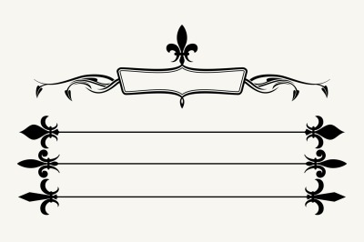 Set of fleur de lys design elements